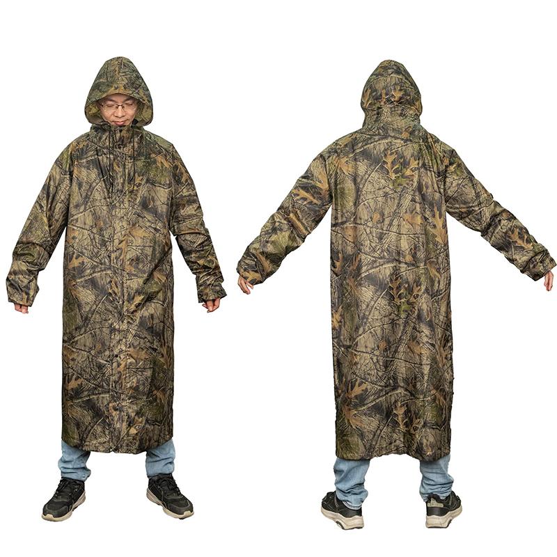 Fishing Rain Suit - Camouflage-Regenmantel für Erwachsene, lang, wind- und