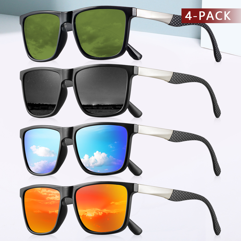 Fishing Sunglasses Polarized - CRIXALIS 4Pcs Polarisierte Sonnenbrille Für Männer