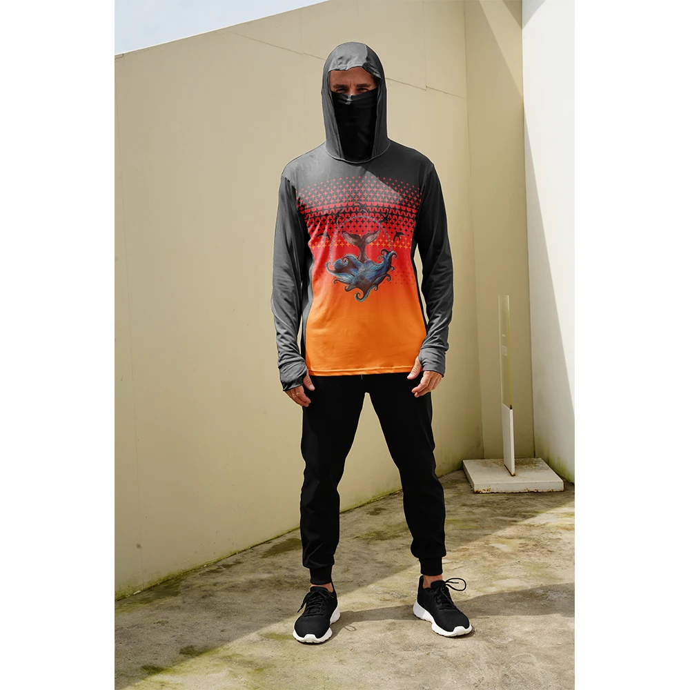 Fishing Hoodie - Angelhemden für Männer Sonnenschutz-Hoodie mit Maske