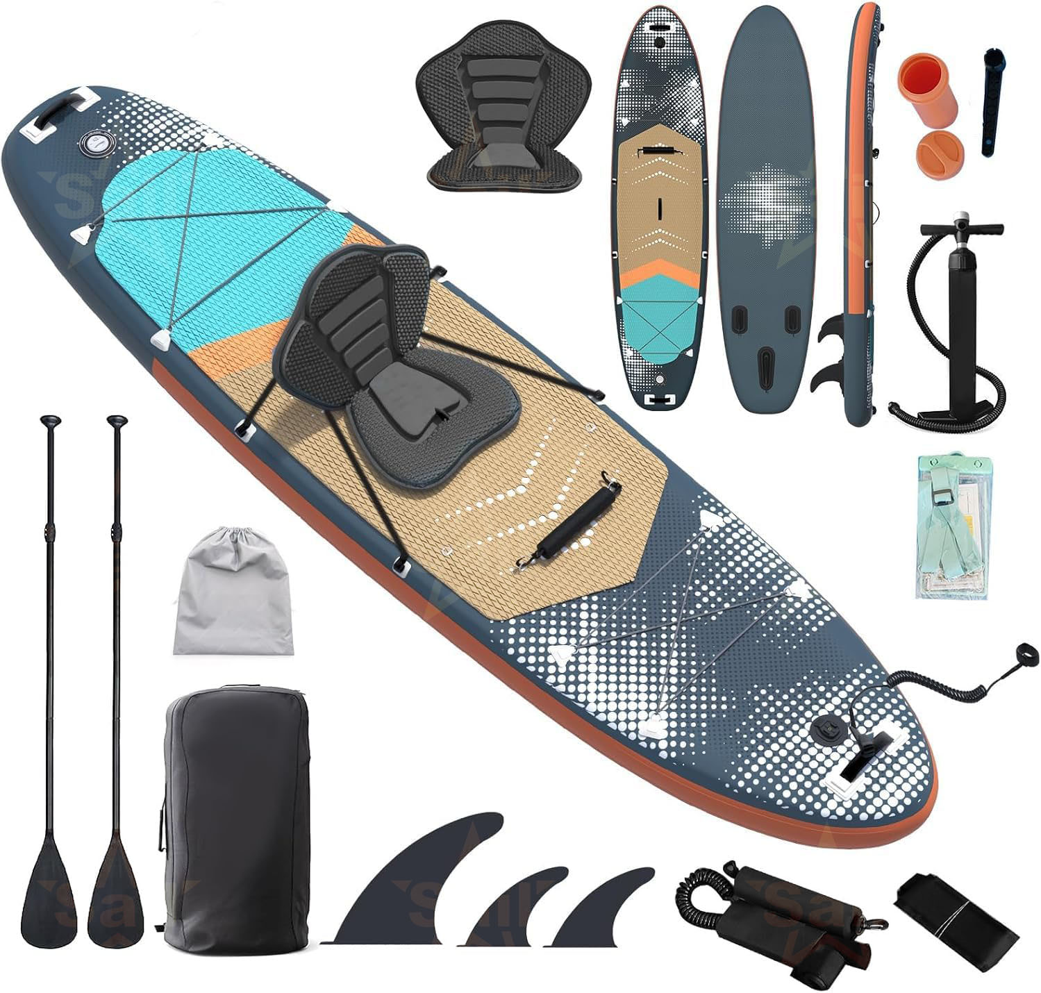 Fishing Backpack - Multifunktionales aufblasbares Stand-Up-Paddle-Board (SUP) Komplettset mit