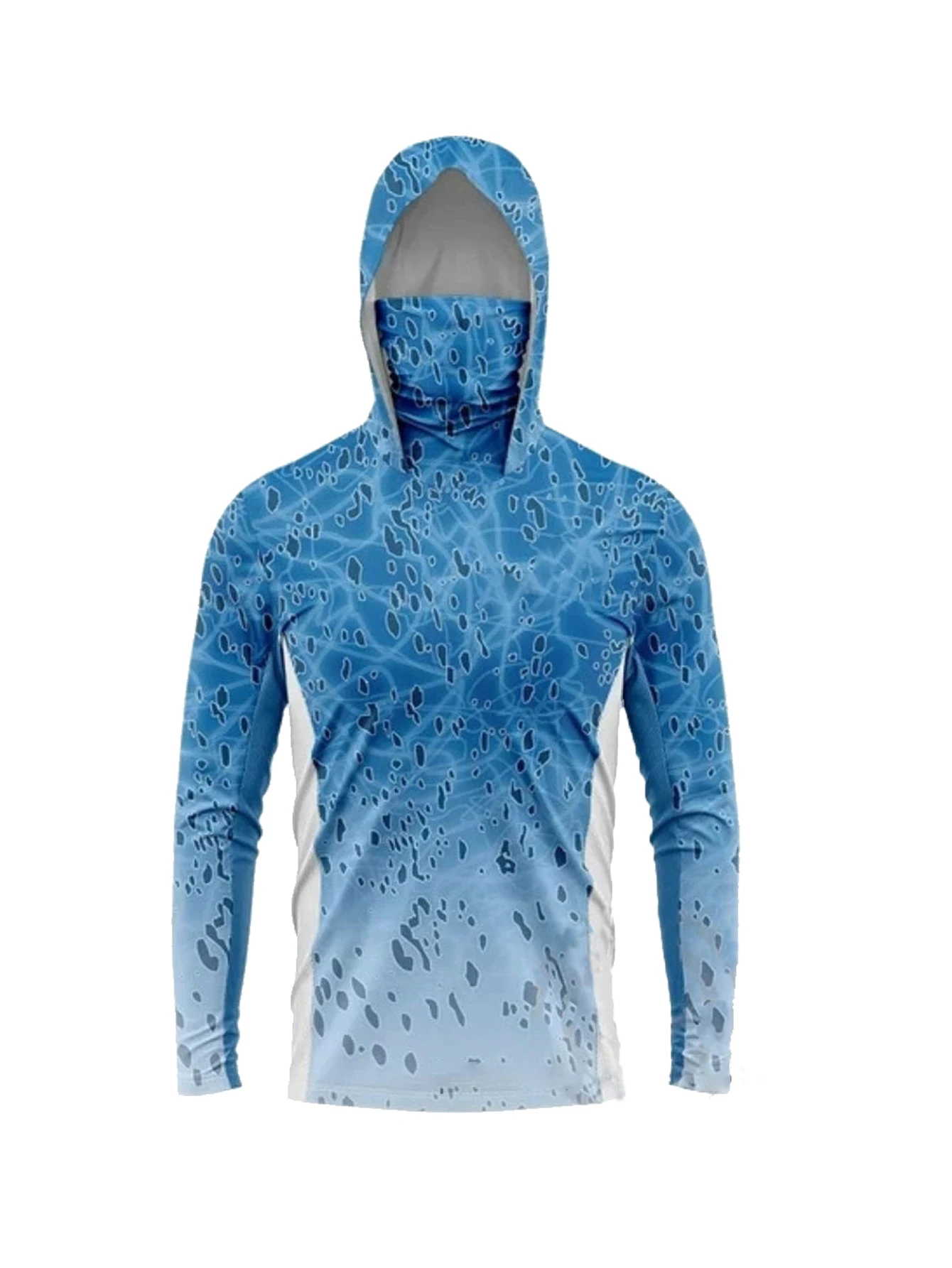 Fishing Hoodie - Herren Langarm-Anglerhoodie mit Maske, UV-Schutzkleidung, Fischerei-Shirt,