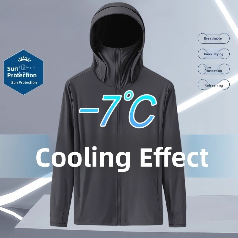 Fishing Hoodie - Sommerliche, dünne Kapuzen-Sonnenschutzkleidung aus Eisseide mit