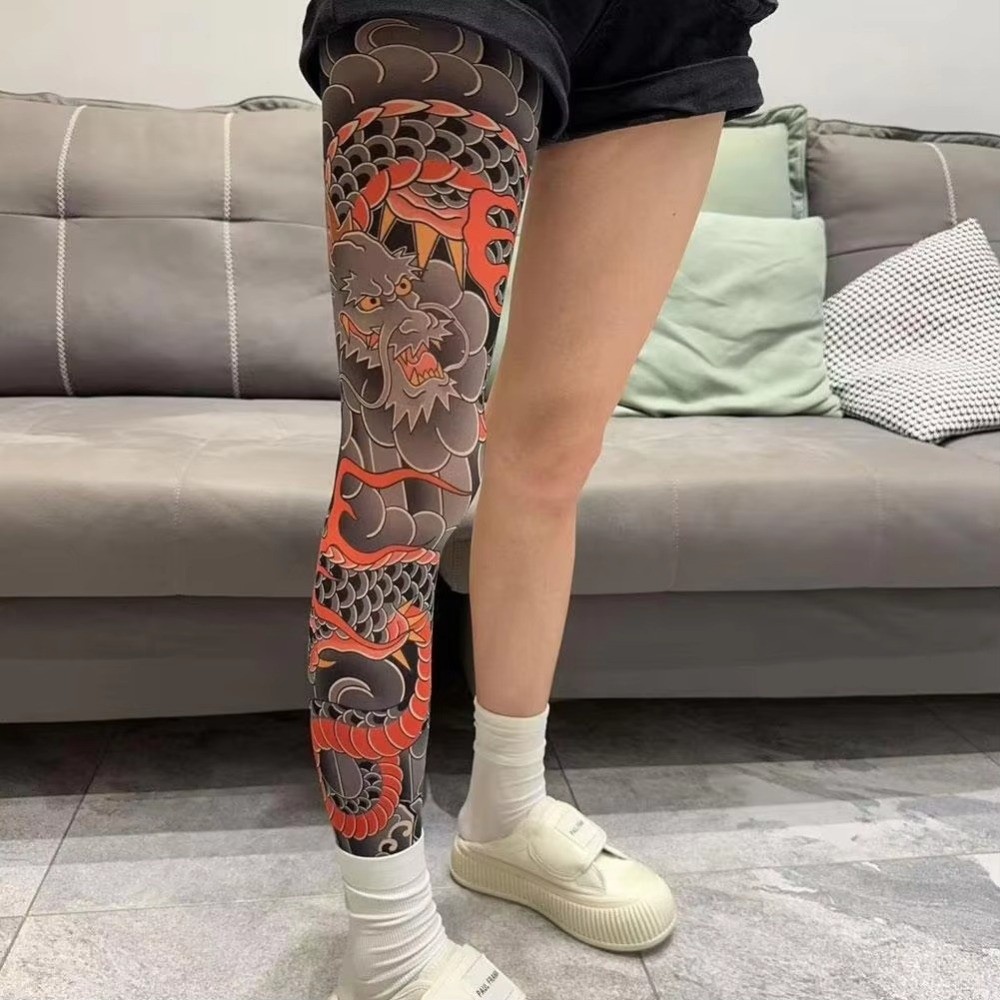 Ganzbeinige Fake-Tattoo-Strümp – Fishing Socks Bewertung und Preis