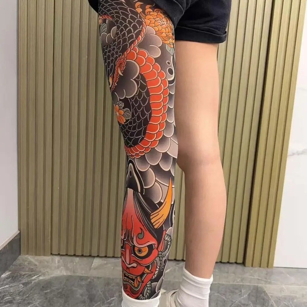 Volle Bein Fake Tattoo Socken  – Fishing Socks Bewertung und Preis
